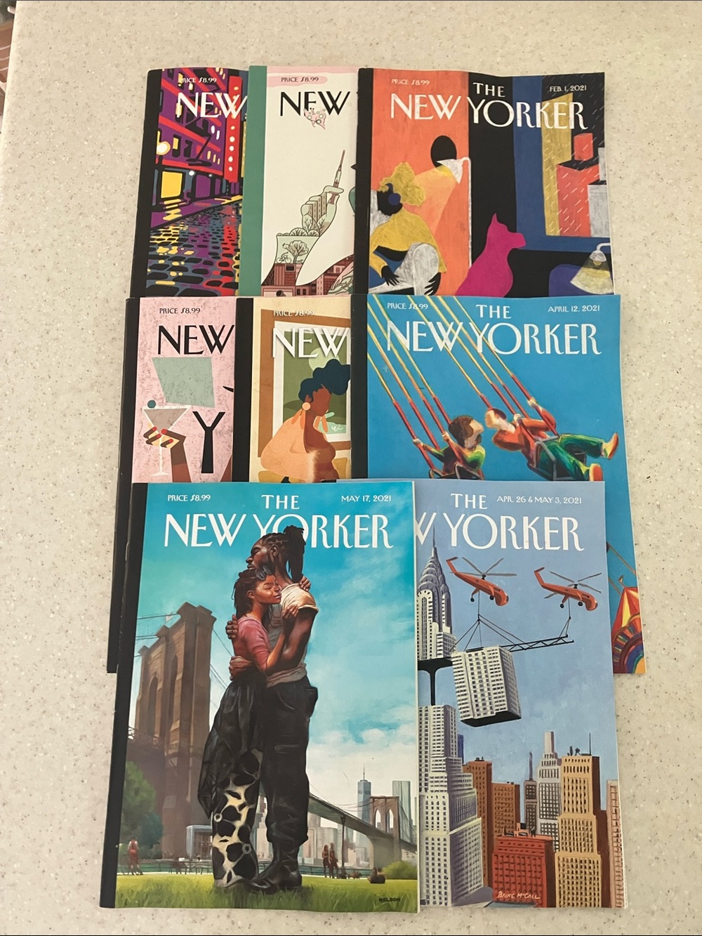 The New Yorker Magazine - 8 Issue Lot Published 2021 WILL SEPARATE UPON REQUEST